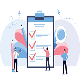 クリップボード上のチェックリストアイコン。